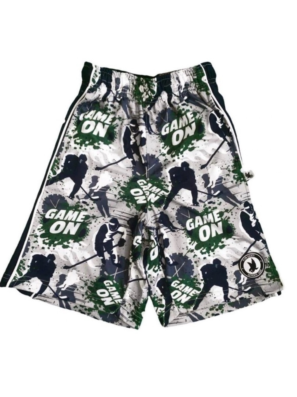 Flow Society Game On Hockey Shorts Boys Youth XS Navy Green